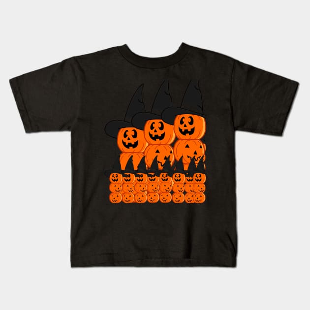 Halloween Pumpkin Rack Kids T-Shirt by ShubShank